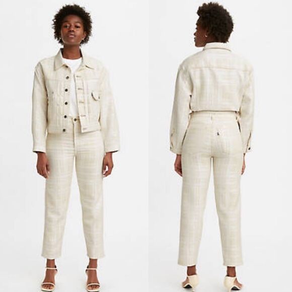 LEVI’S The Column Pant Jeans Summer Plaid White Style# 756450012 Size 29 - Picture 11 of 12